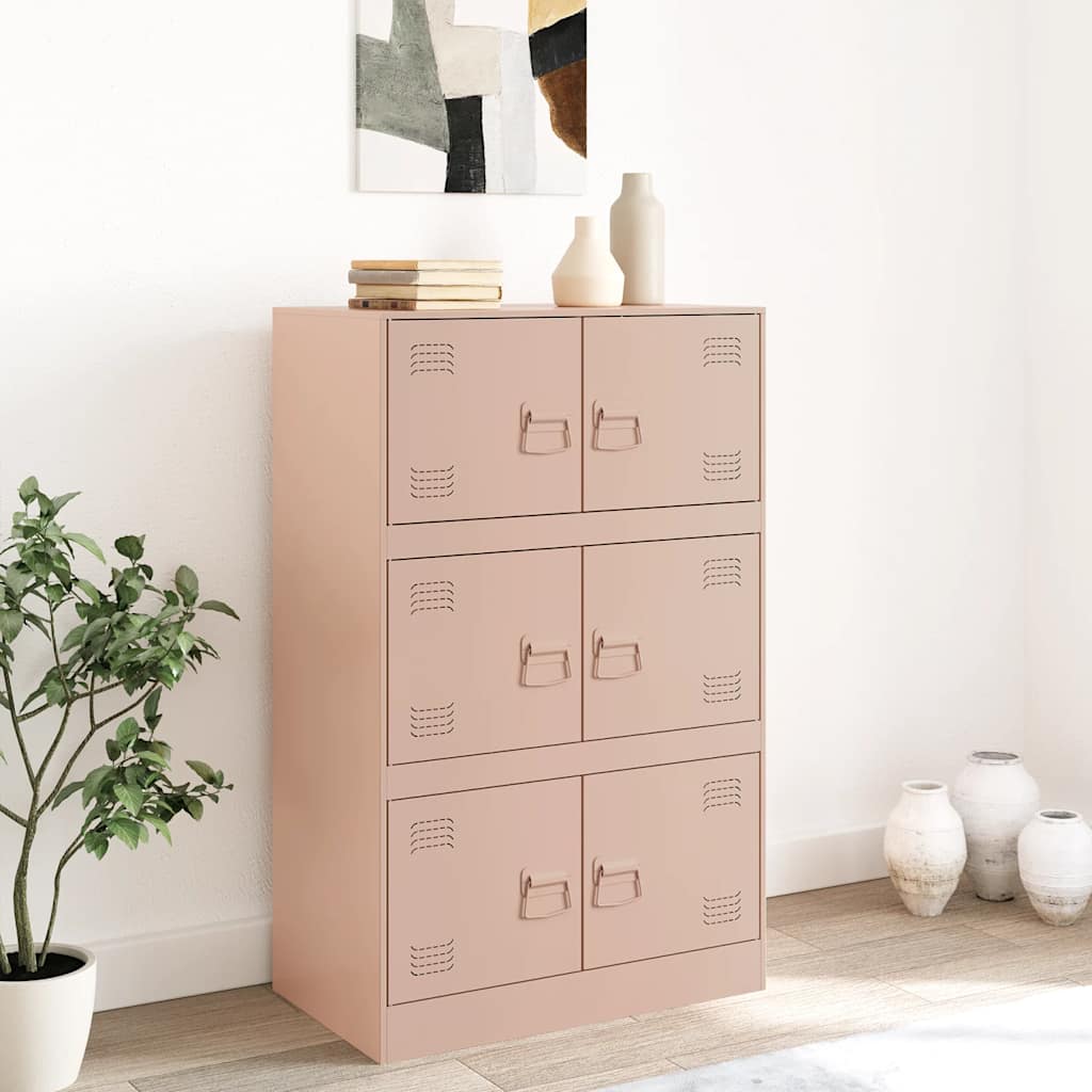 Sideboard Pink 67x39x107 cm Steel