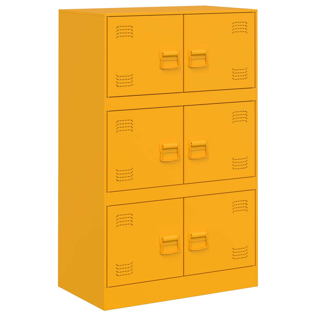 Sideboard Mustard Yellow 67x39x107 cm Steel