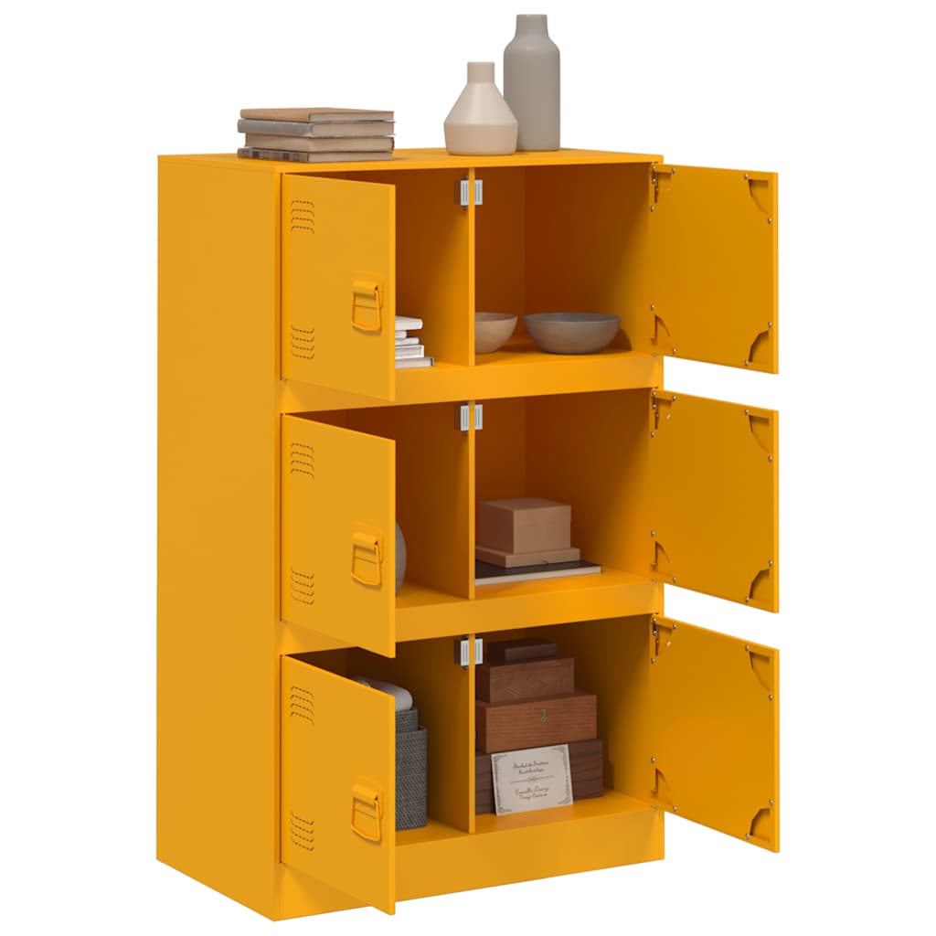 Sideboard Mustard Yellow 67x39x107 cm Steel