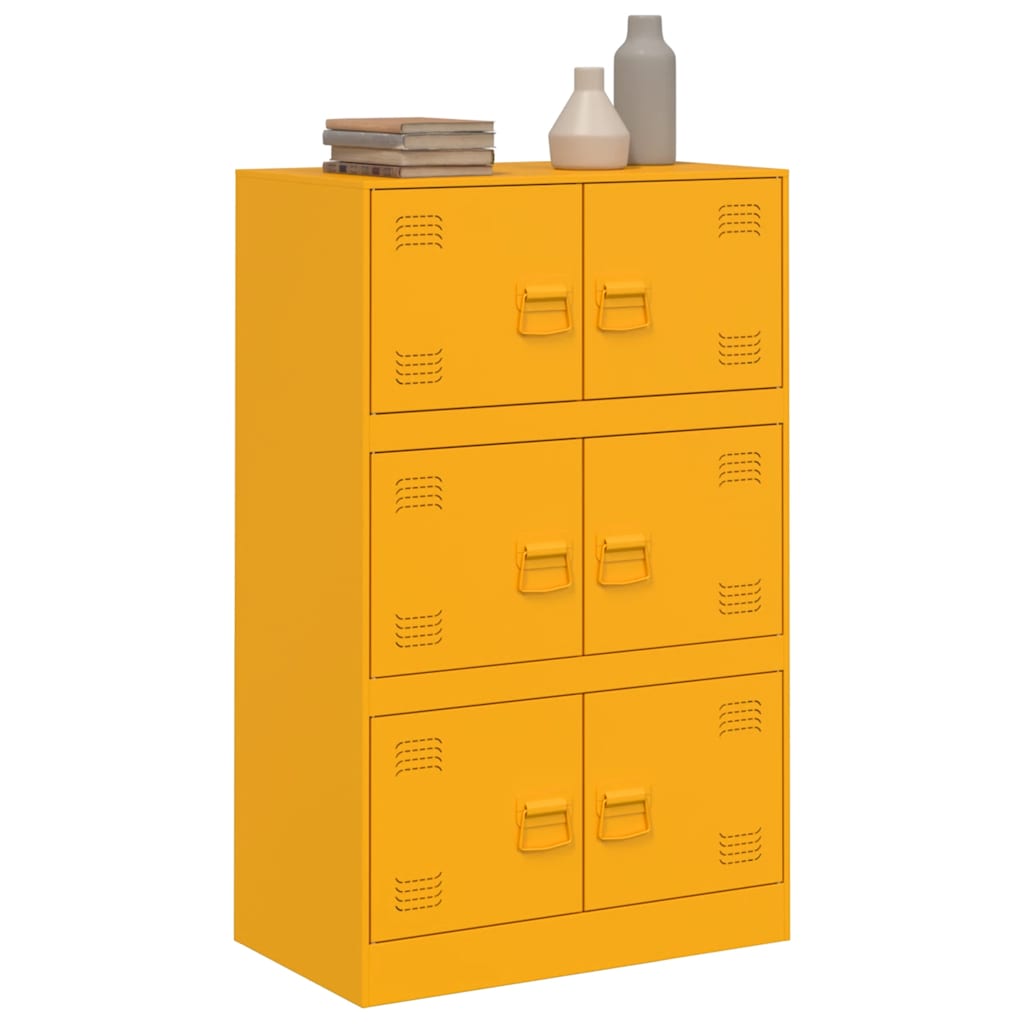 Sideboard Mustard Yellow 67x39x107 cm Steel