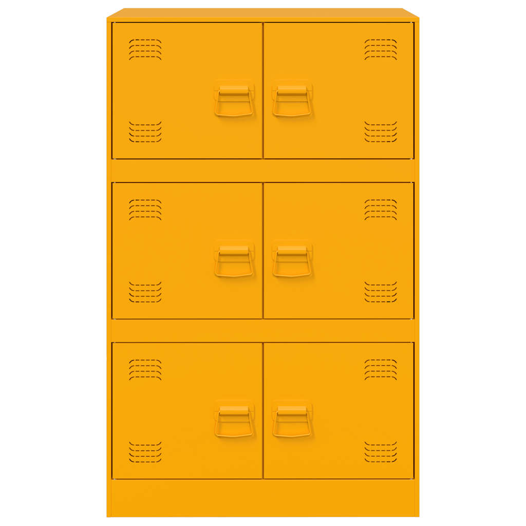 Sideboard Mustard Yellow 67x39x107 cm Steel
