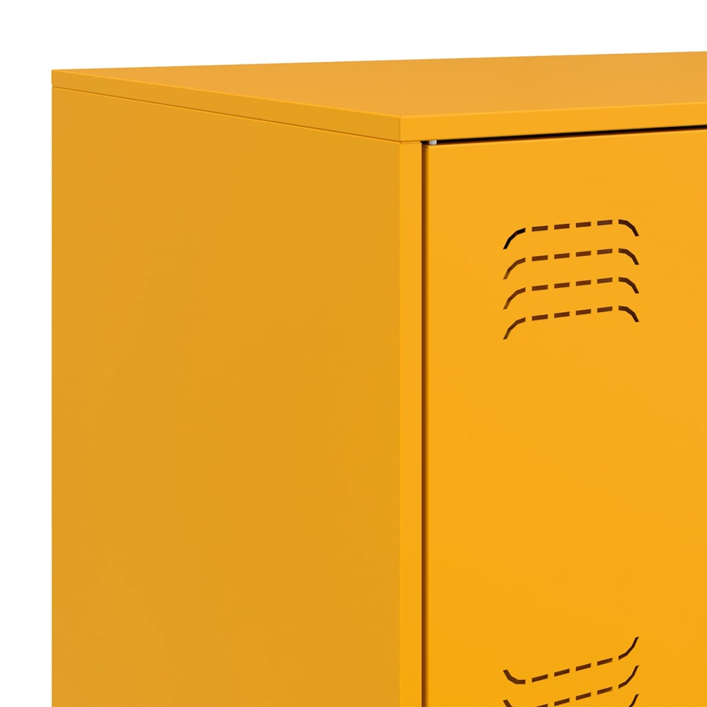Sideboard Mustard Yellow 67x39x107 cm Steel