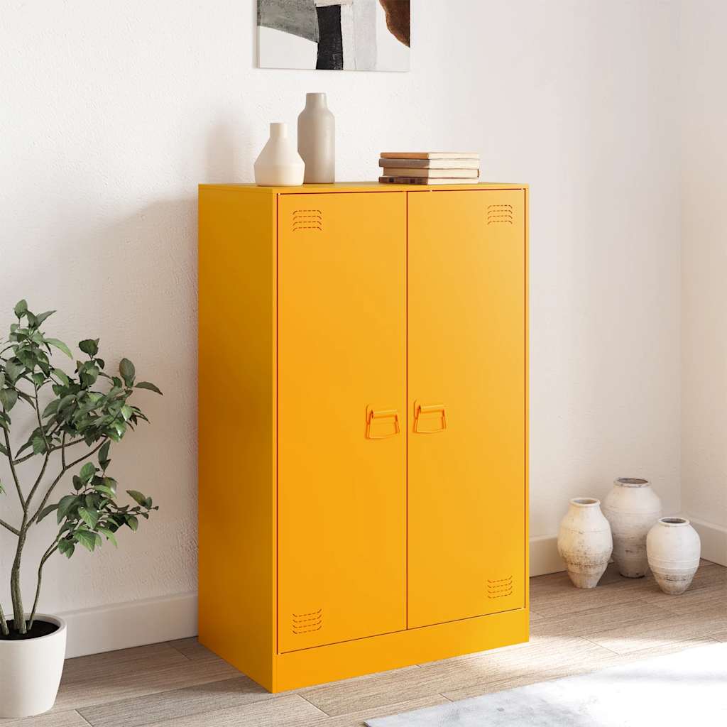 Sideboard Mustard Yellow 67x39x107 cm Steel