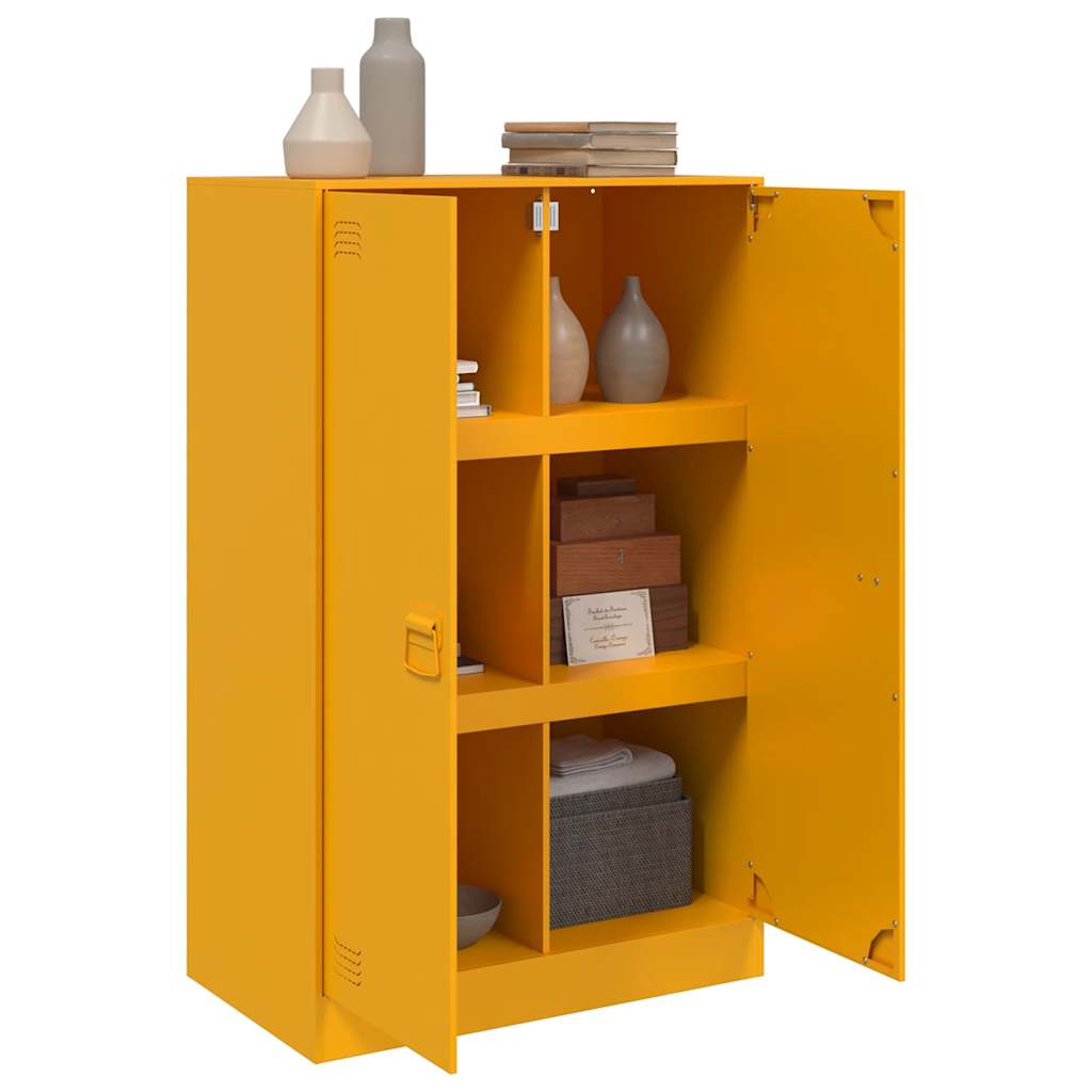 Sideboard Mustard Yellow 67x39x107 cm Steel