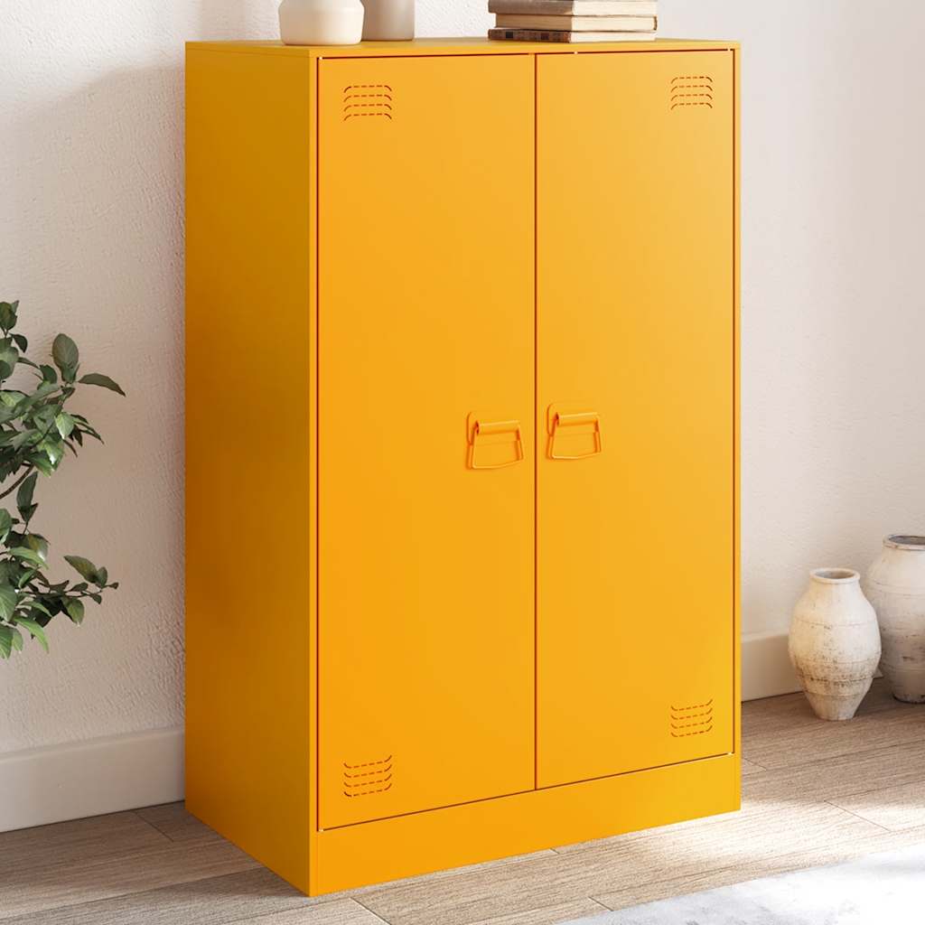 Sideboard Mustard Yellow 67x39x107 cm Steel
