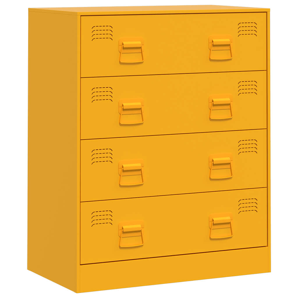 Sideboard Mustard Yellow 67x39x83 cm Steel