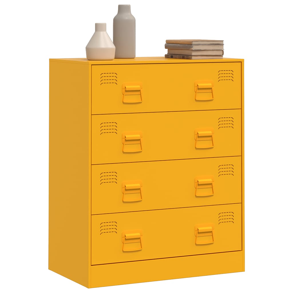 Sideboard Mustard Yellow 67x39x83 cm Steel