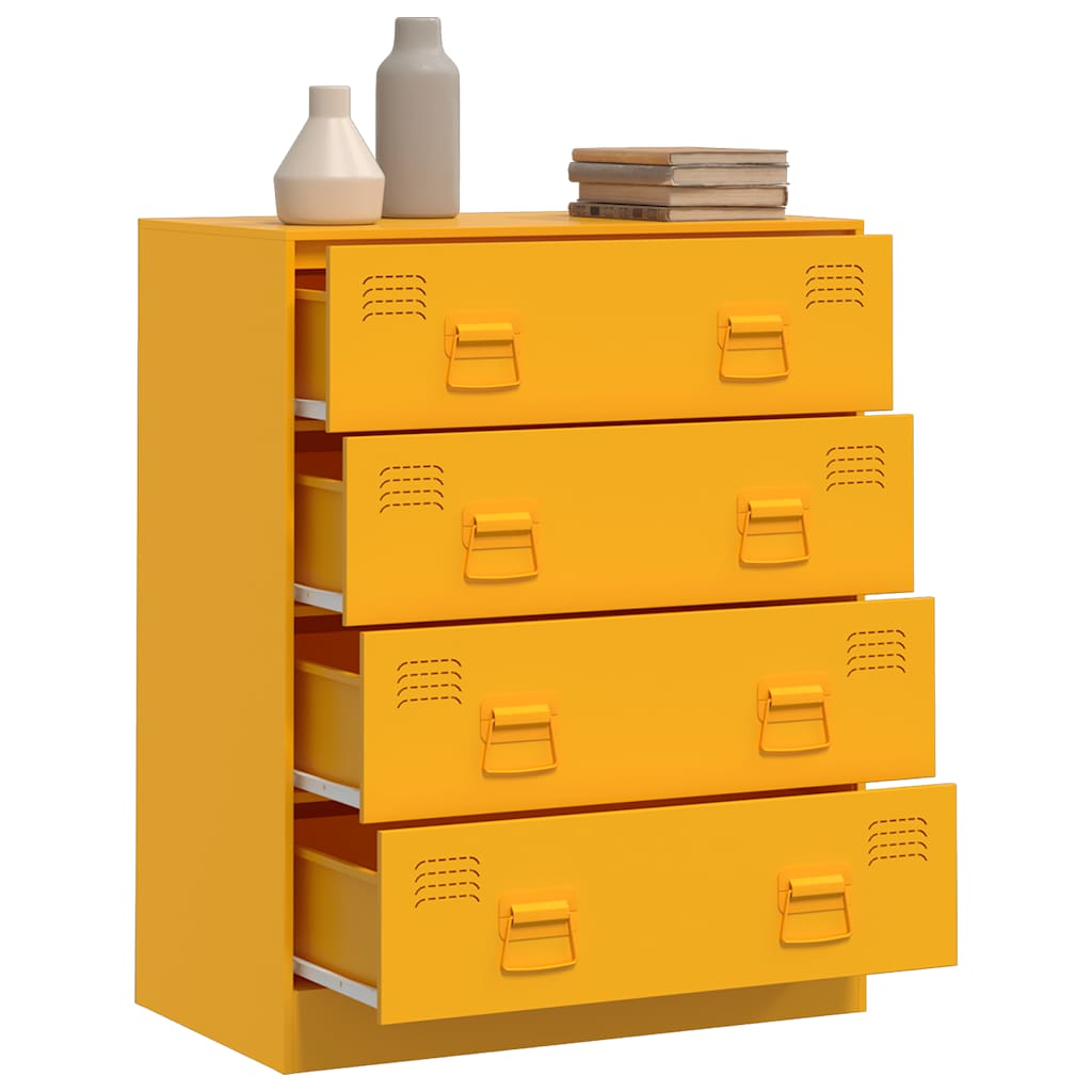 Sideboard Mustard Yellow 67x39x83 cm Steel