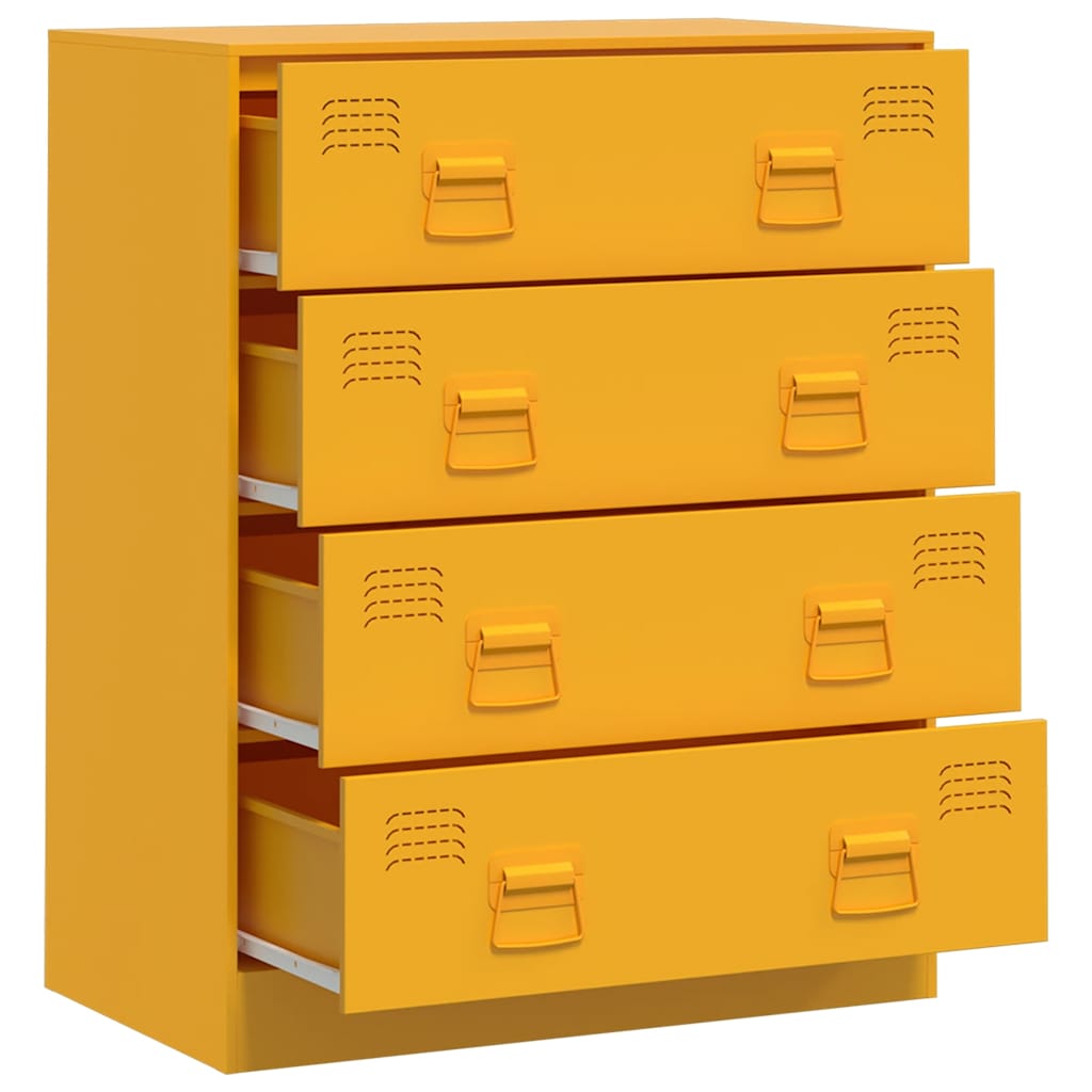 Sideboard Mustard Yellow 67x39x83 cm Steel