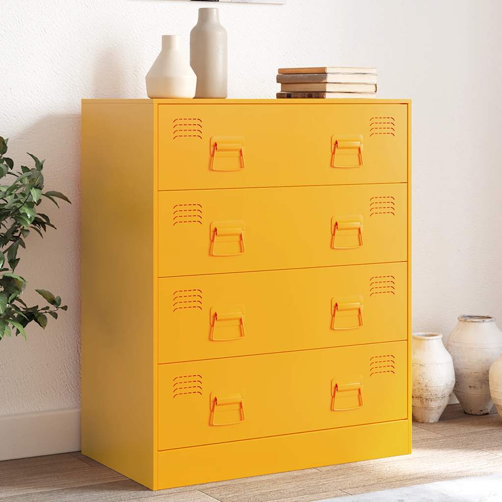 Sideboard Mustard Yellow 67x39x83 cm Steel