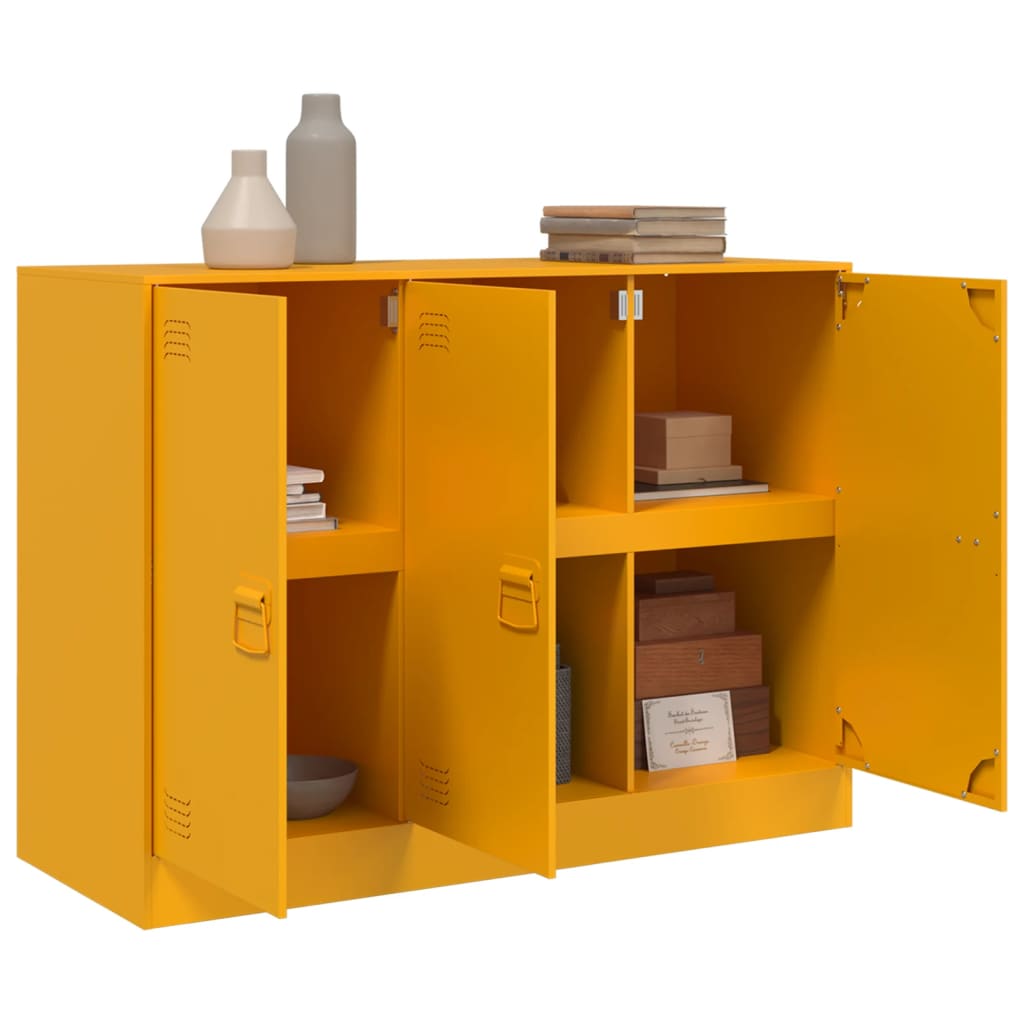 Sideboard Mustard Yellow 99x39x73 cm Steel