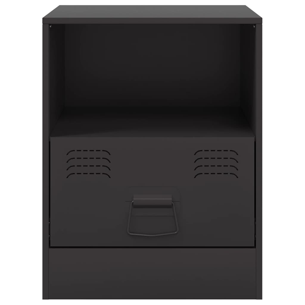 Bedside Cabinet Black 34.5x39x44 cm Steel