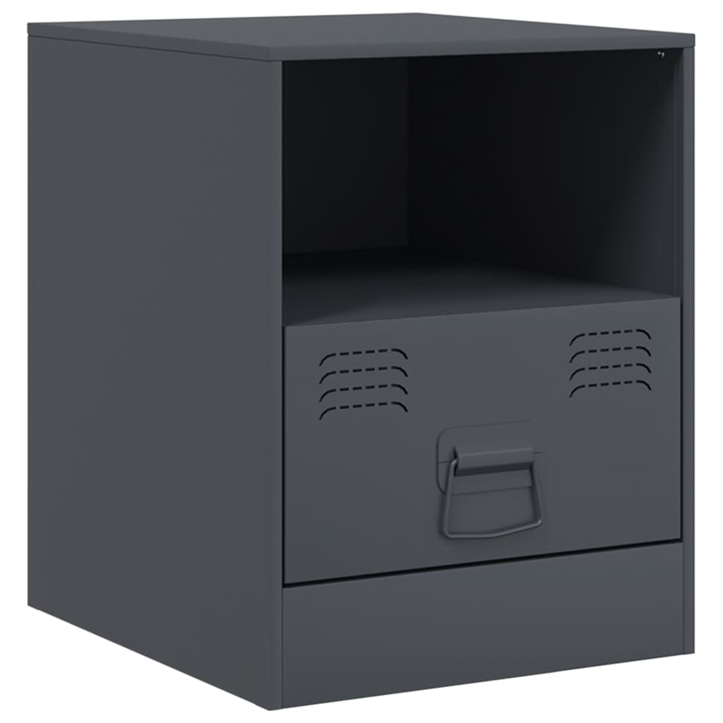 Bedside Cabinet Anthracite 34.5x39x44 cm Steel