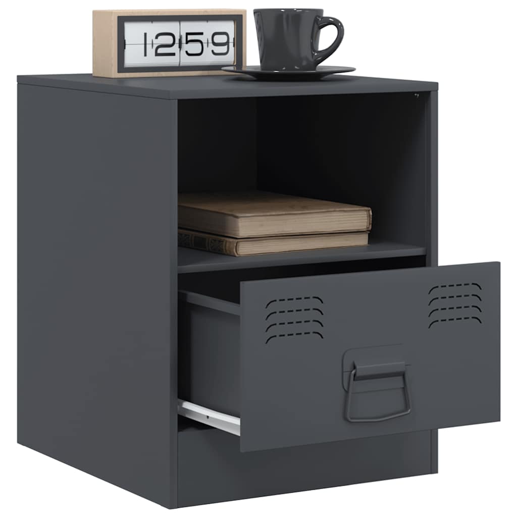 Bedside Cabinet Anthracite 34.5x39x44 cm Steel