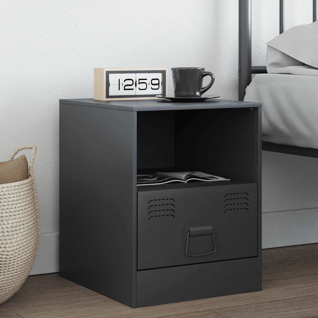 Bedside Cabinet Anthracite 34.5x39x44 cm Steel