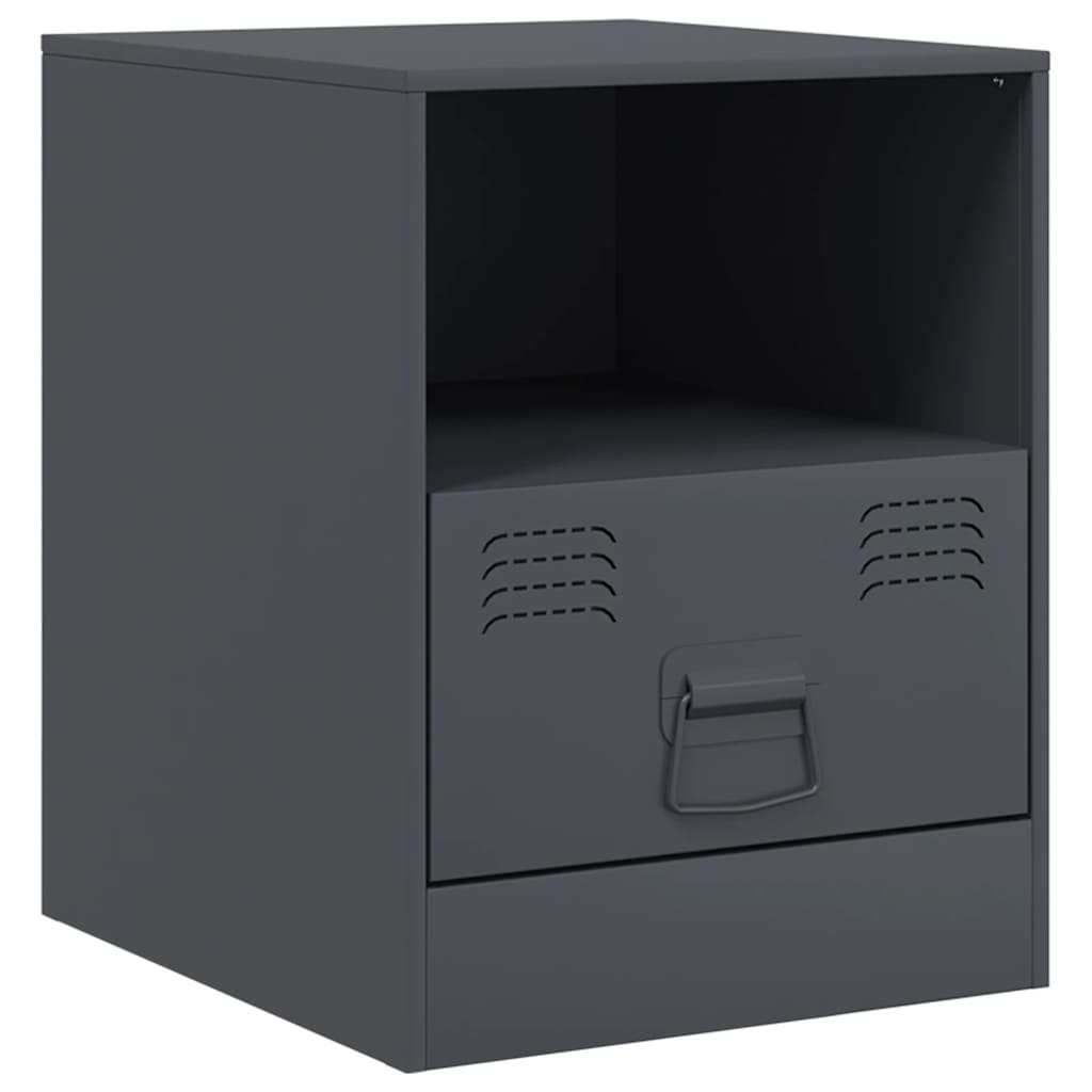 Bedside Cabinets 2 pcs Anthracite 34.5x39x44 cm Steel