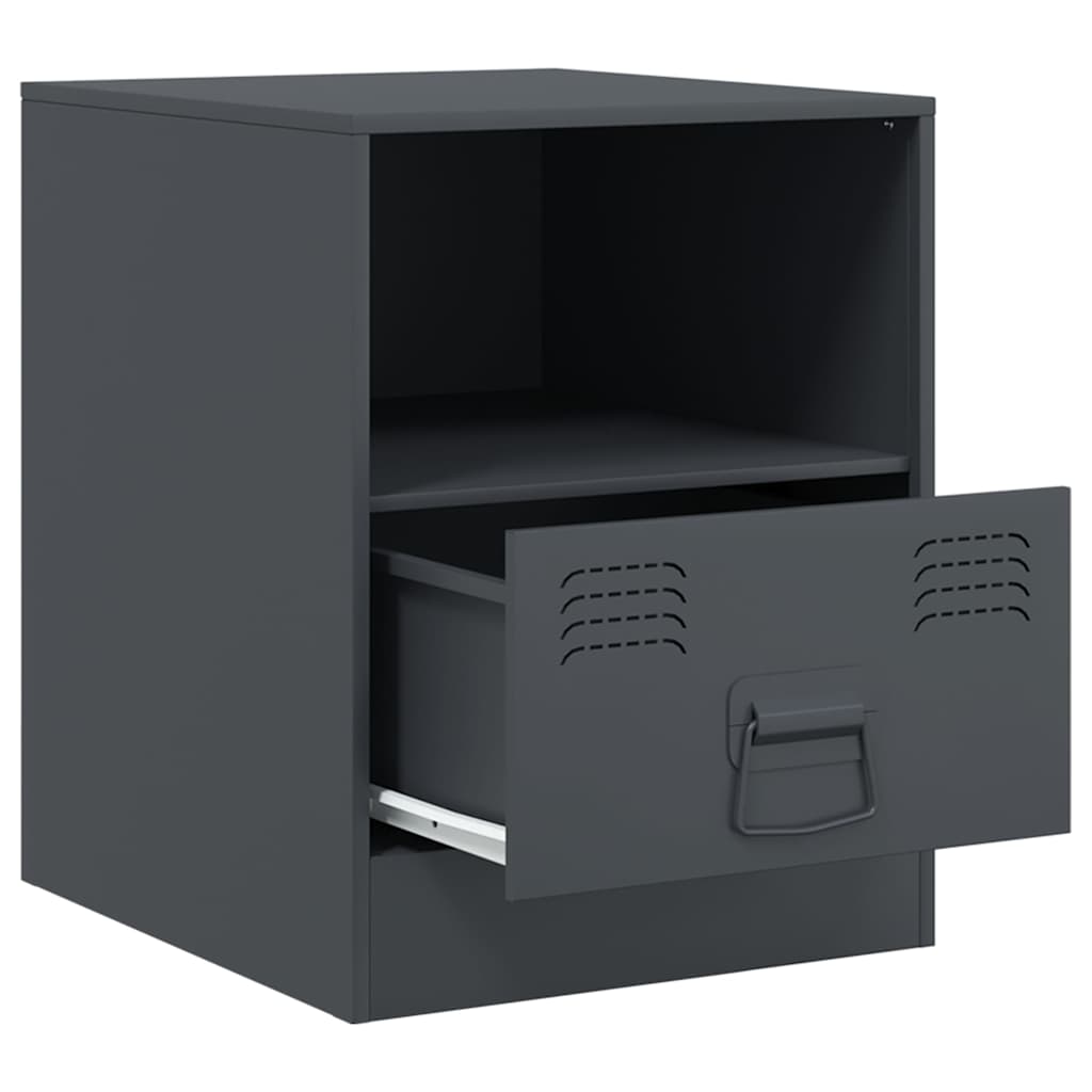 Bedside Cabinets 2 pcs Anthracite 34.5x39x44 cm Steel