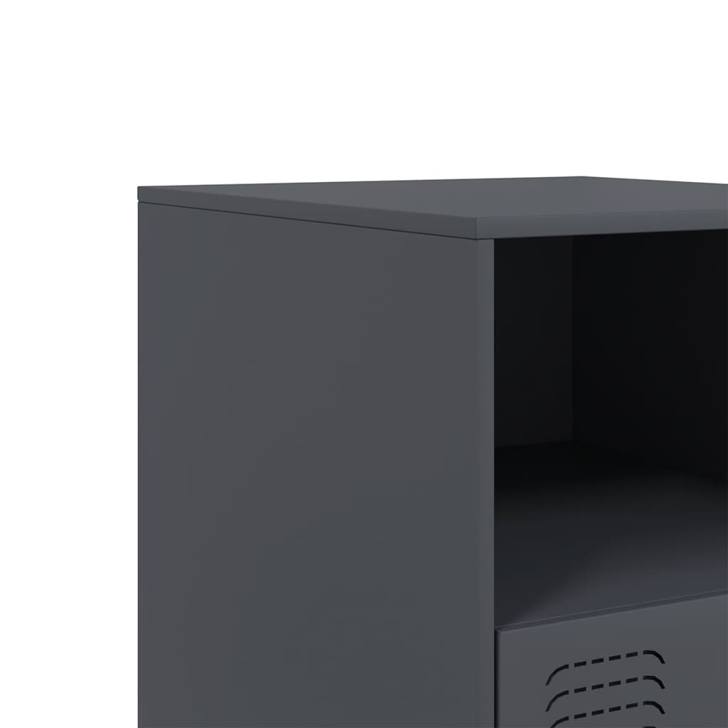 Bedside Cabinets 2 pcs Anthracite 34.5x39x44 cm Steel