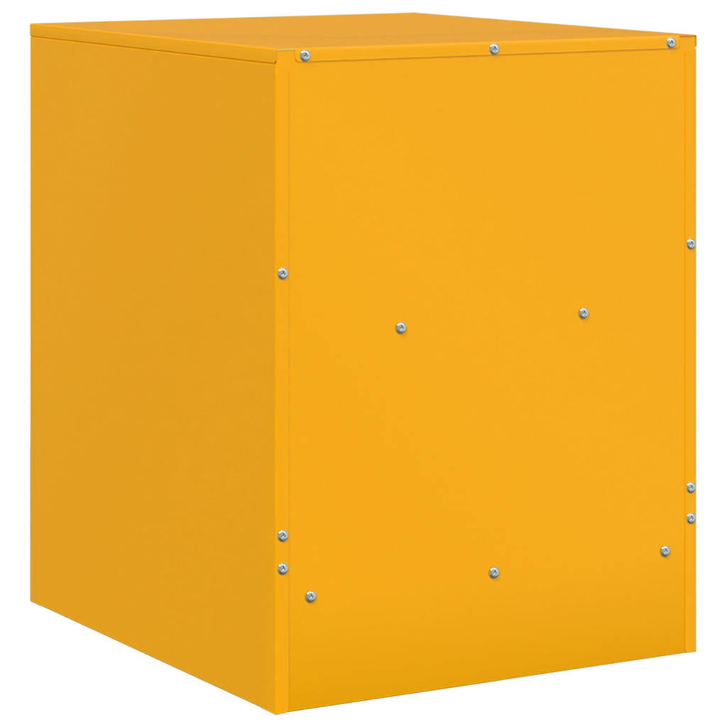 Bedside Cabinets 2 pcs Mustard Yellow 34.5x39x44 cm Steel