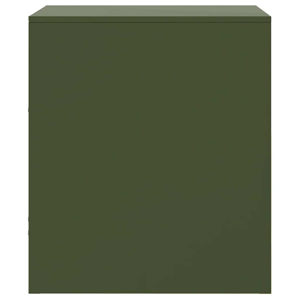 Bedside Cabinets 2 pcs Olive Green 34.5x39x44 cm Steel