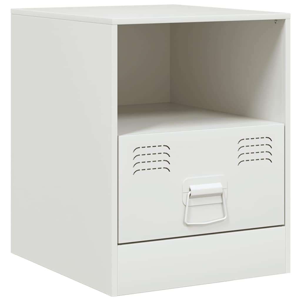 Bedside Cabinet White 34.5x39x44 cm Steel