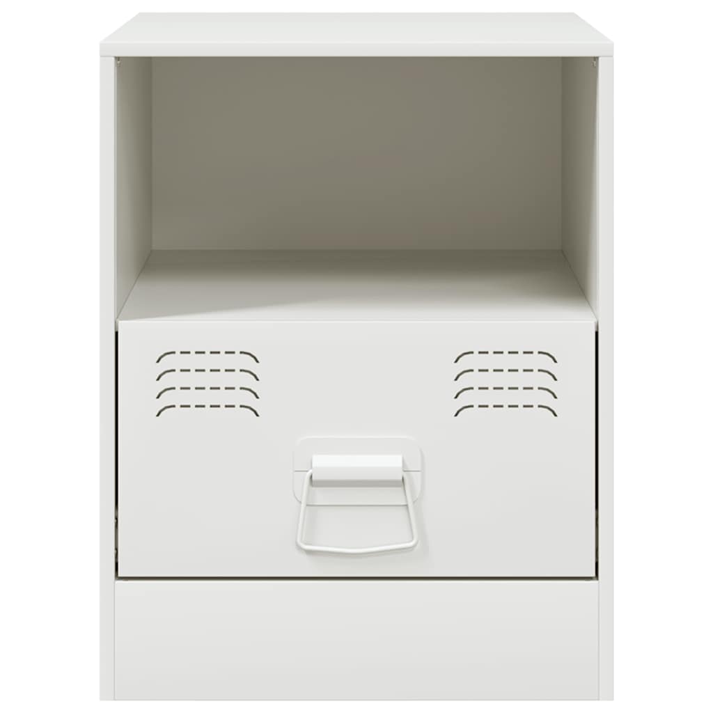 Bedside Cabinet White 34.5x39x44 cm Steel