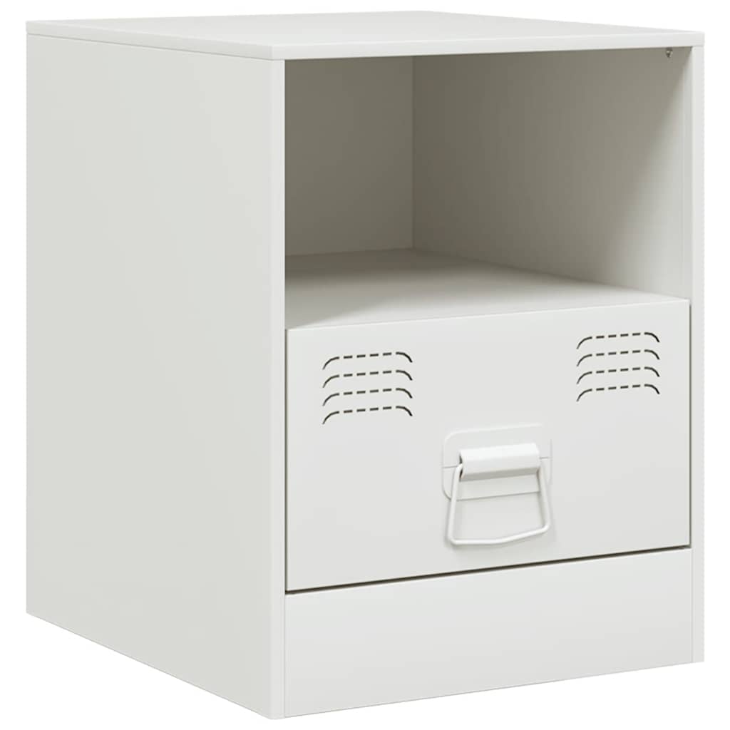 Bedside Cabinet White 34.5x39x44 cm Steel
