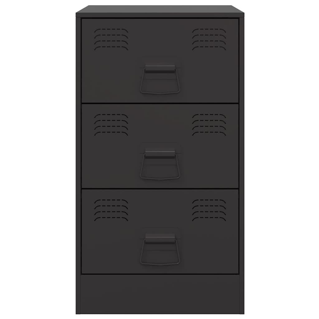 Bedside Cabinet Black 34.5x39x62 cm Steel