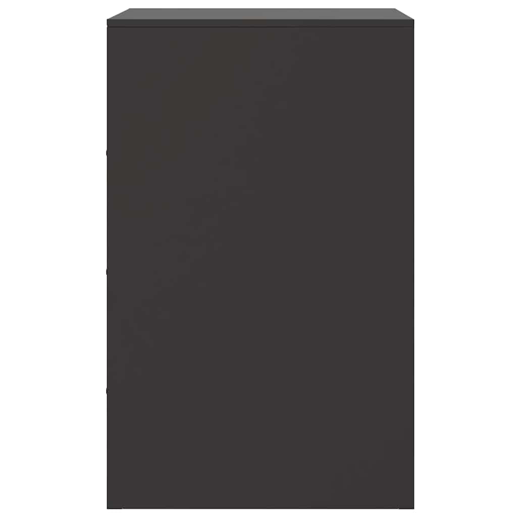 Bedside Cabinets 2pcs Black 34.5x39x62 cm Steel
