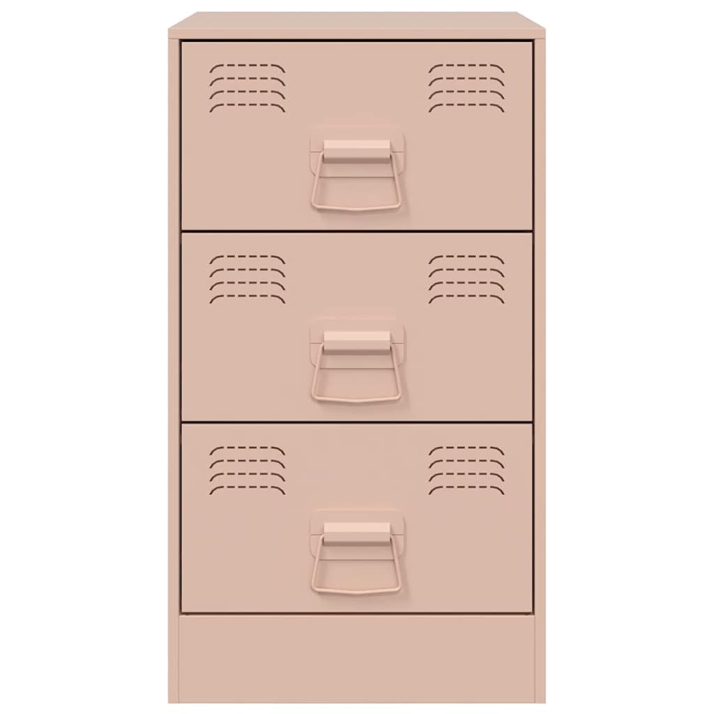Bedside Cabinet Pink 34.5x39x62 cm Steel