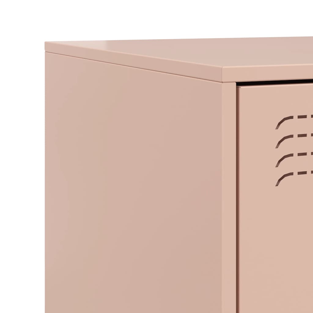 Bedside Cabinet Pink 34.5x39x62 cm Steel