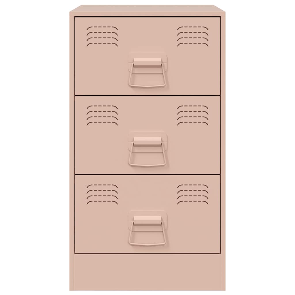 Bedside Cabinets 2 pcs Pink 34.5x39x62 cm Steel