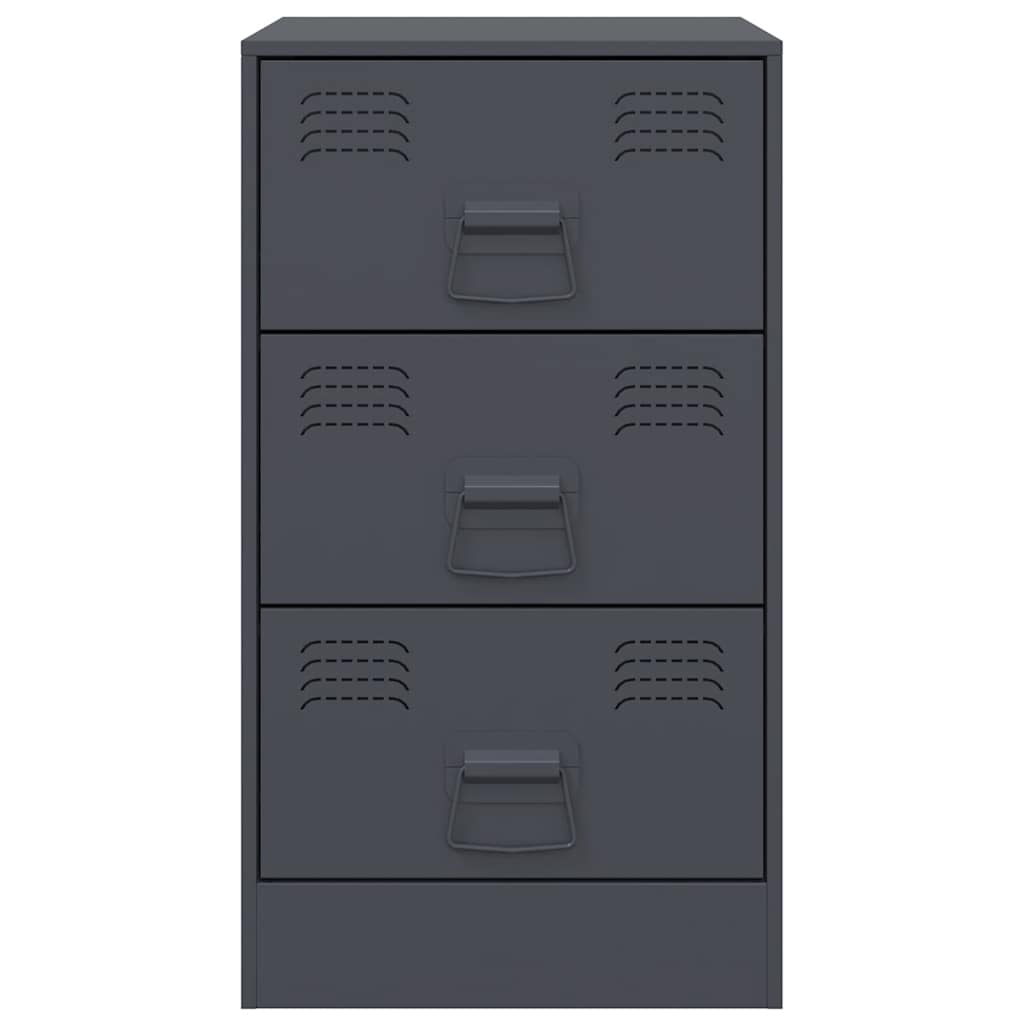 Bedside Cabinets 2 pcs Anthracite 34.5x39x62 cm Steel