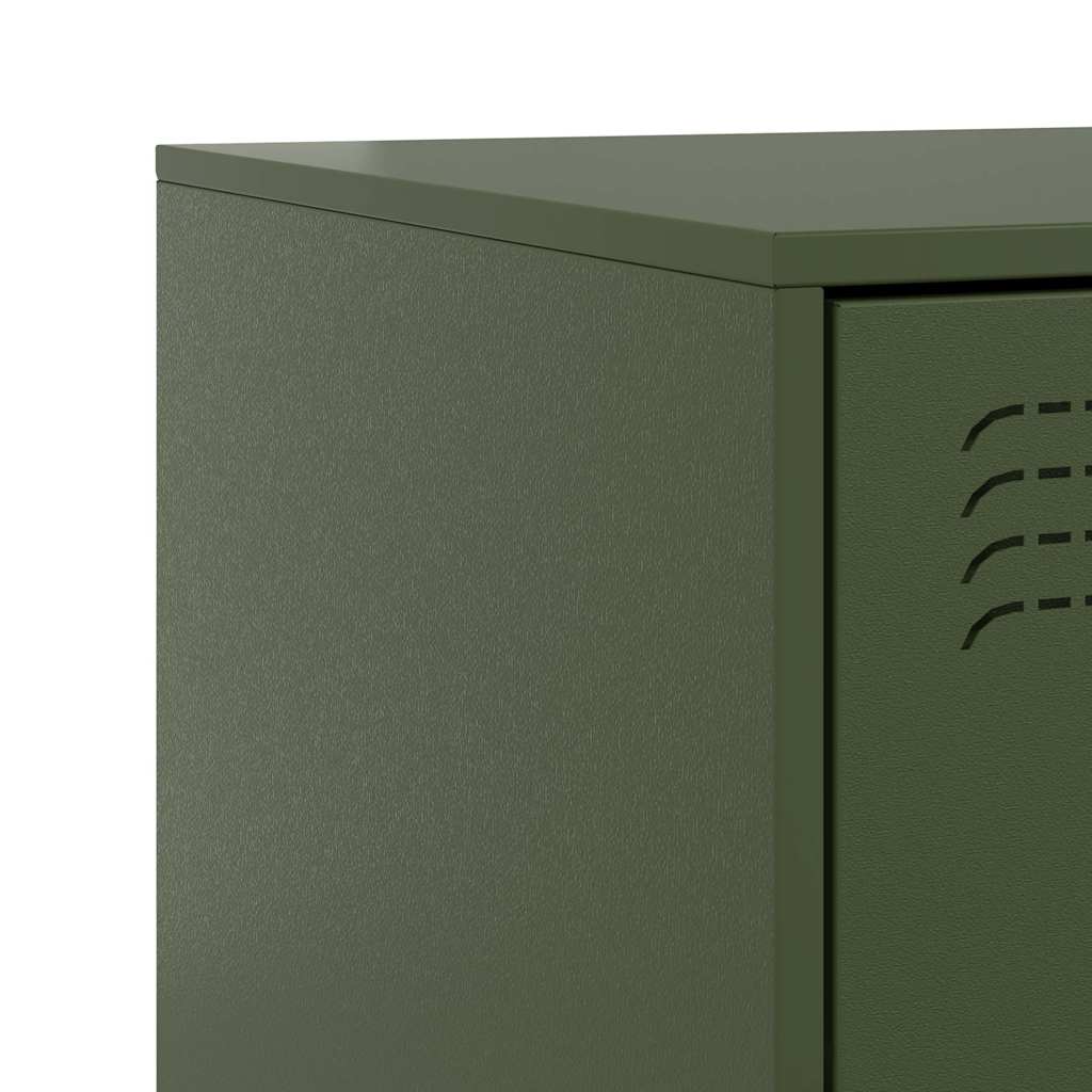 Bedside Cabinets 2 pcs Olive Green 34.5x39x62 cm Steel