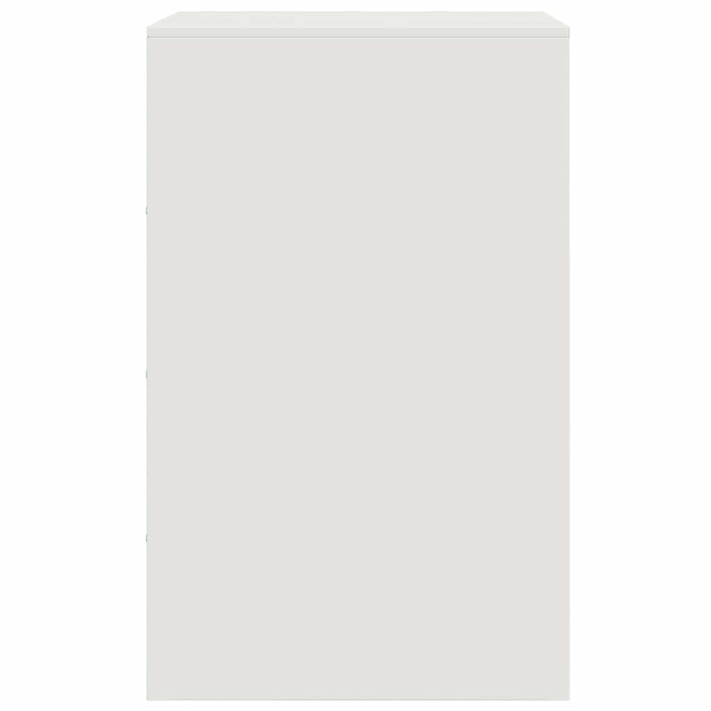 Bedside Cabinet White 34.5x39x62 cm Steel
