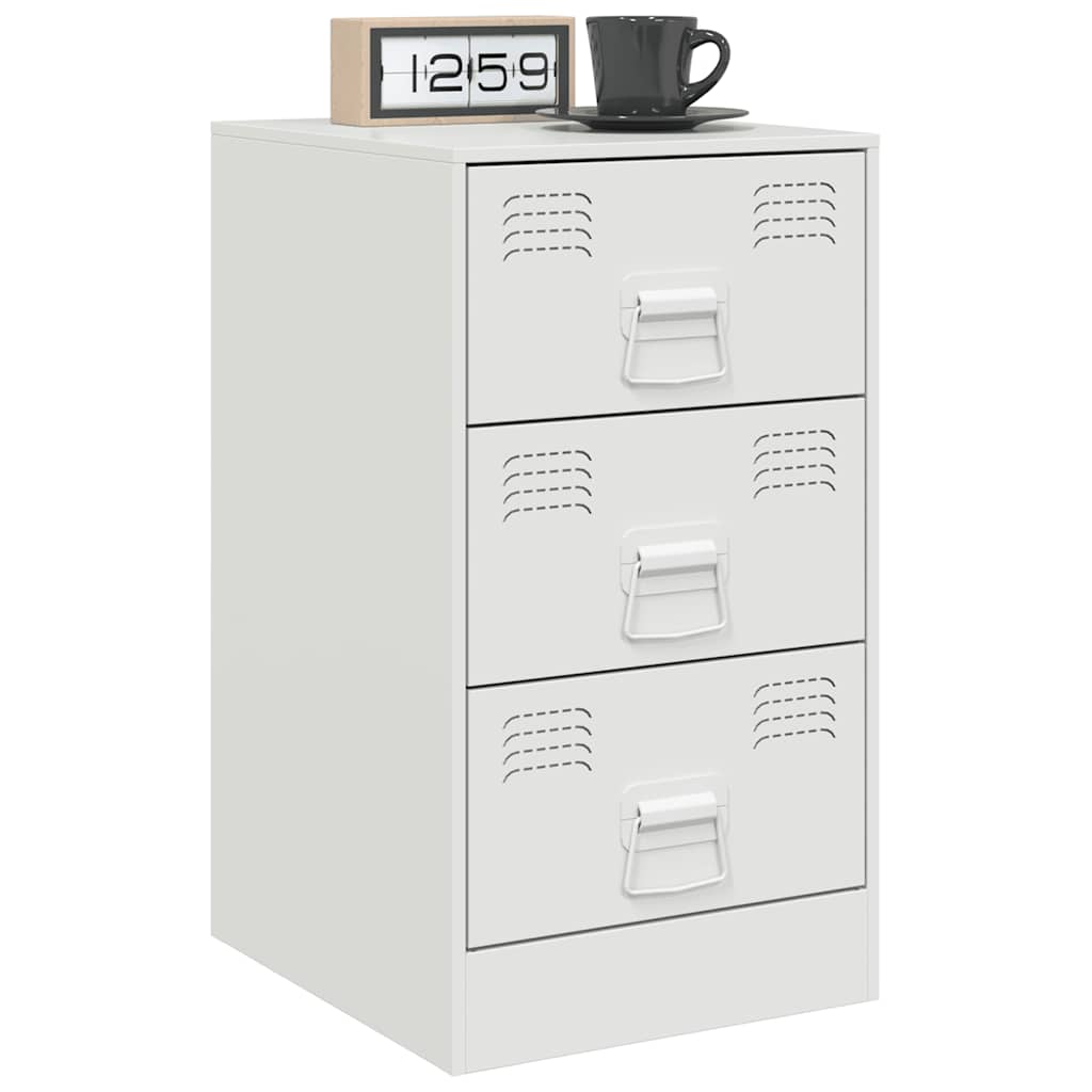 Bedside Cabinets 2 pcs White 34.5x39x62 cm Steel