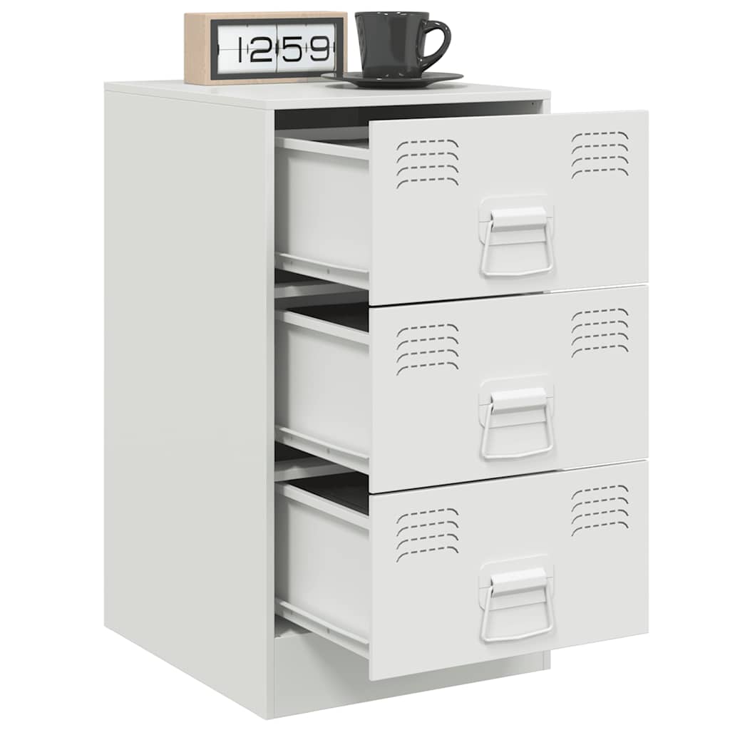 Bedside Cabinets 2 pcs White 34.5x39x62 cm Steel
