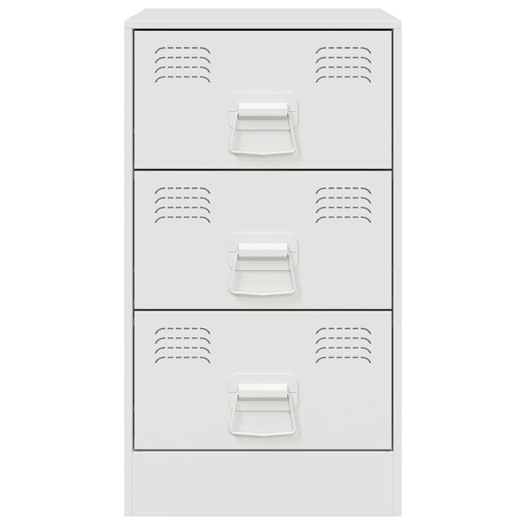 Bedside Cabinets 2 pcs White 34.5x39x62 cm Steel