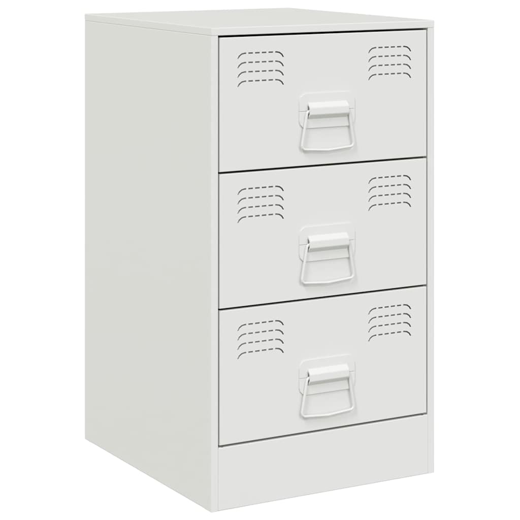 Bedside Cabinets 2 pcs White 34.5x39x62 cm Steel