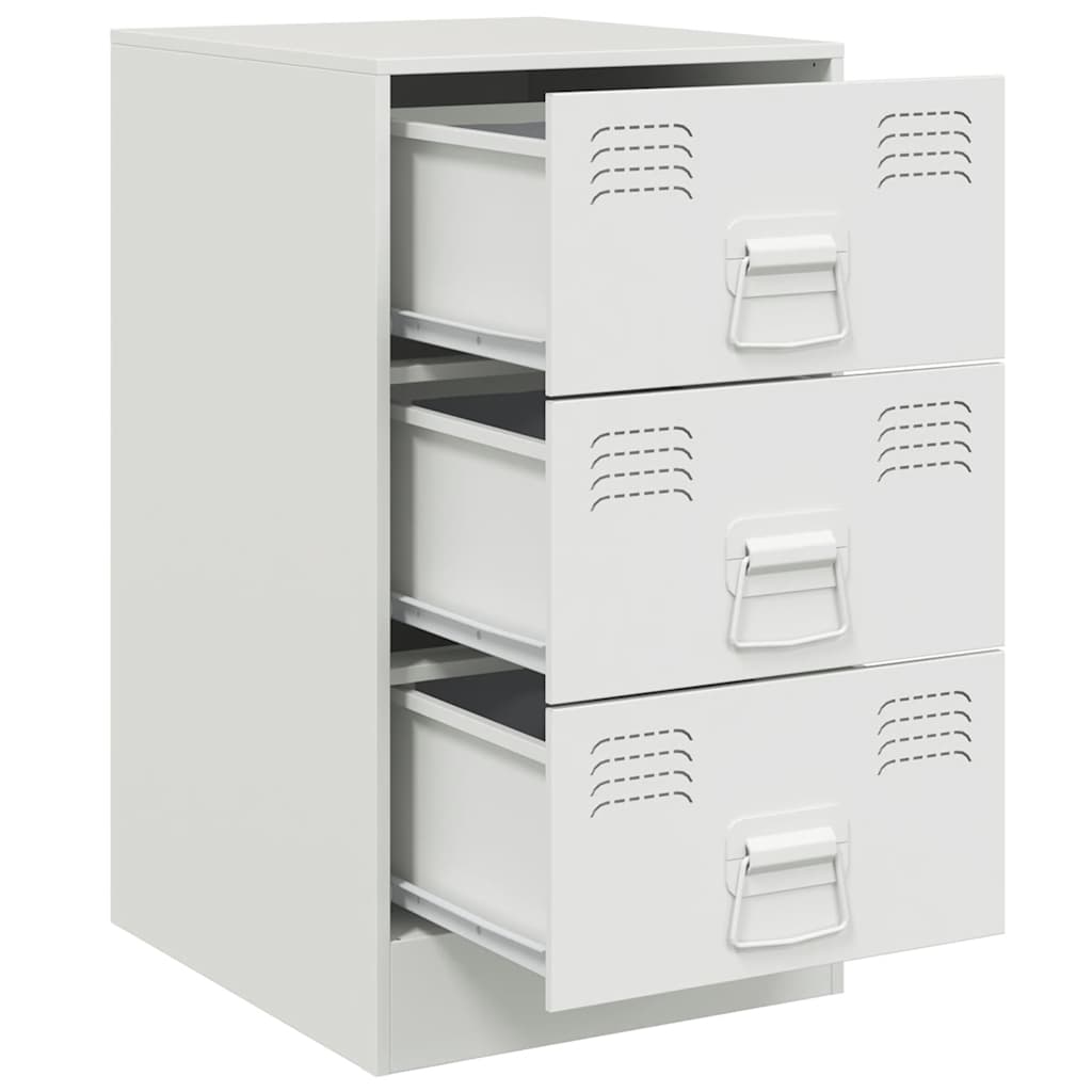 Bedside Cabinets 2 pcs White 34.5x39x62 cm Steel