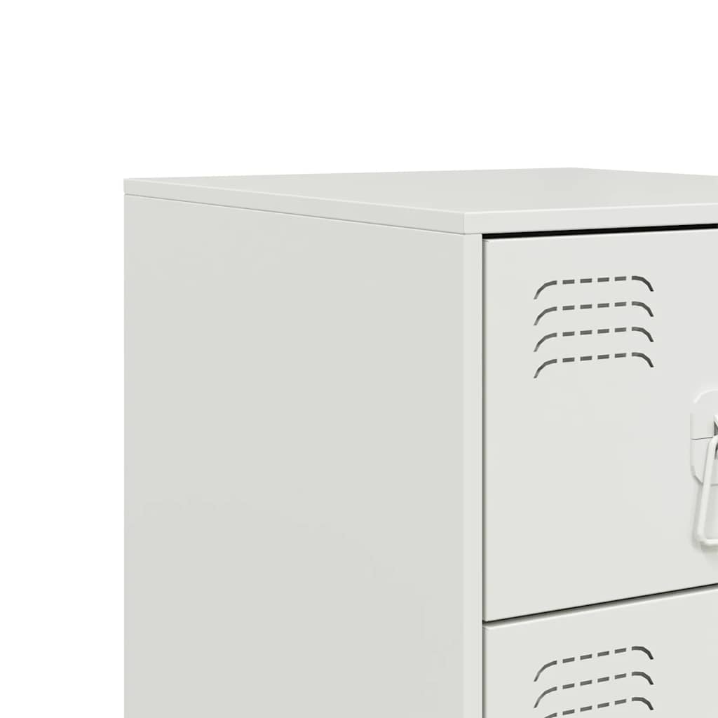 Bedside Cabinets 2 pcs White 34.5x39x62 cm Steel