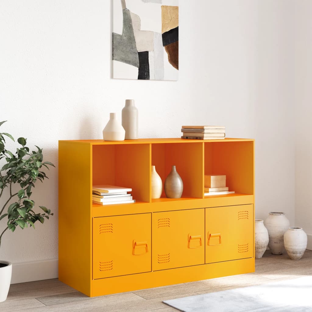 Sideboard Mustard Yellow 99x39x73 cm Steel