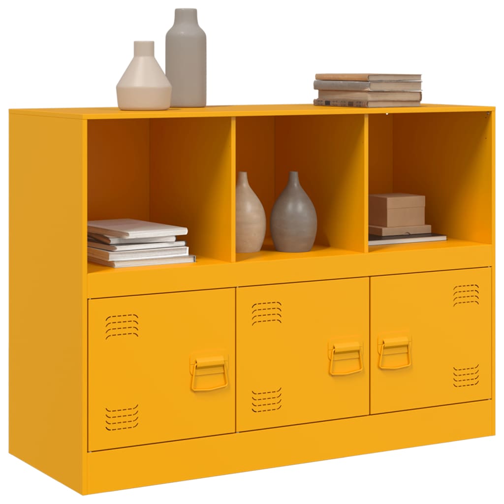 Sideboard Mustard Yellow 99x39x73 cm Steel