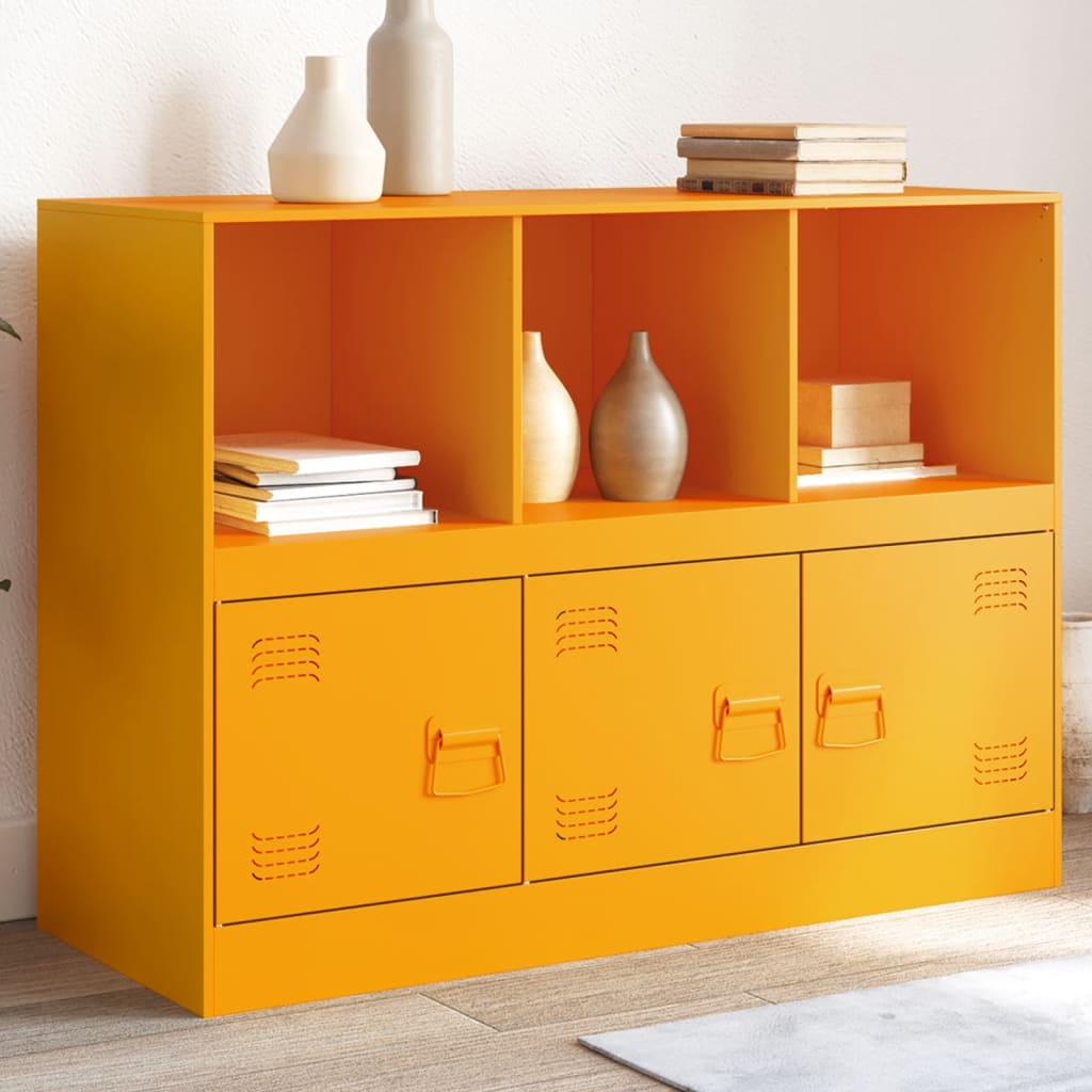 Sideboard Mustard Yellow 99x39x73 cm Steel