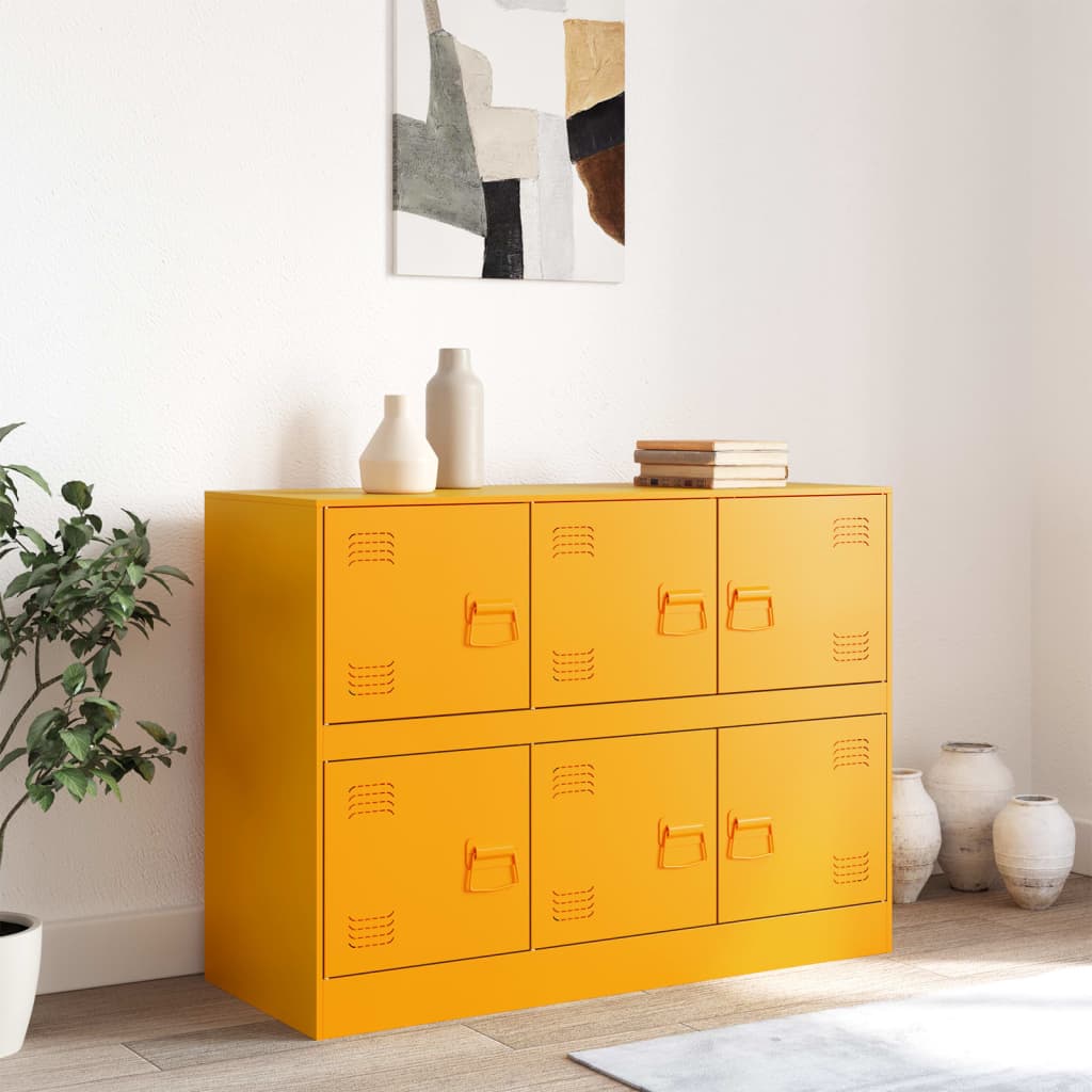 Sideboard Mustard Yellow 99x39x73 cm Steel