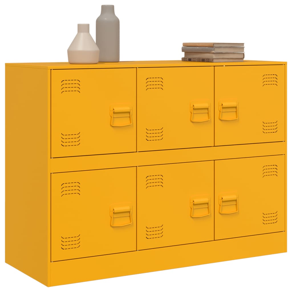 Sideboard Mustard Yellow 99x39x73 cm Steel