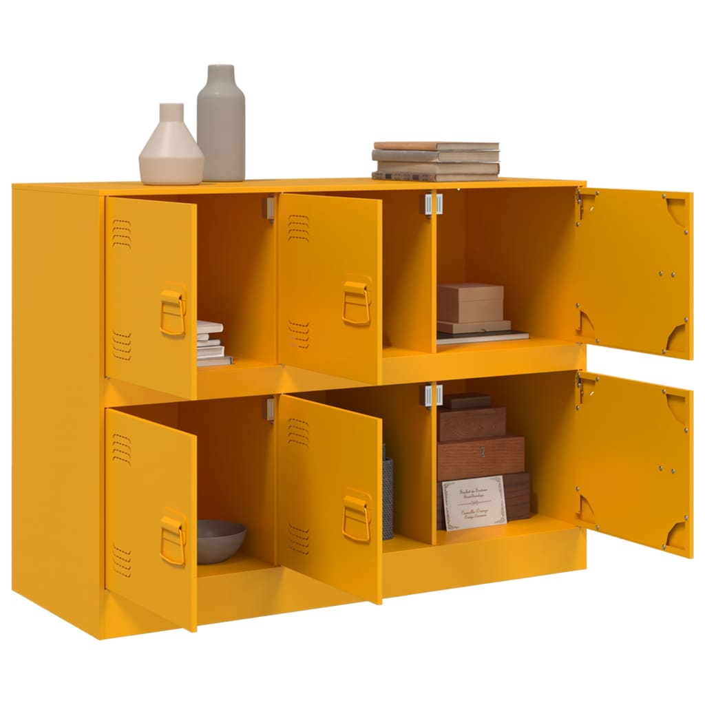 Sideboard Mustard Yellow 99x39x73 cm Steel