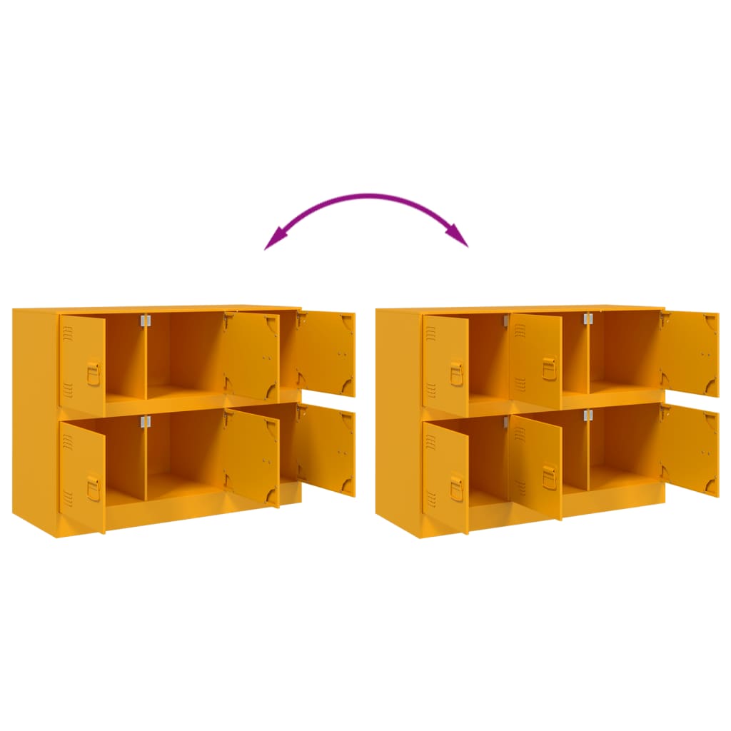 Sideboard Mustard Yellow 99x39x73 cm Steel