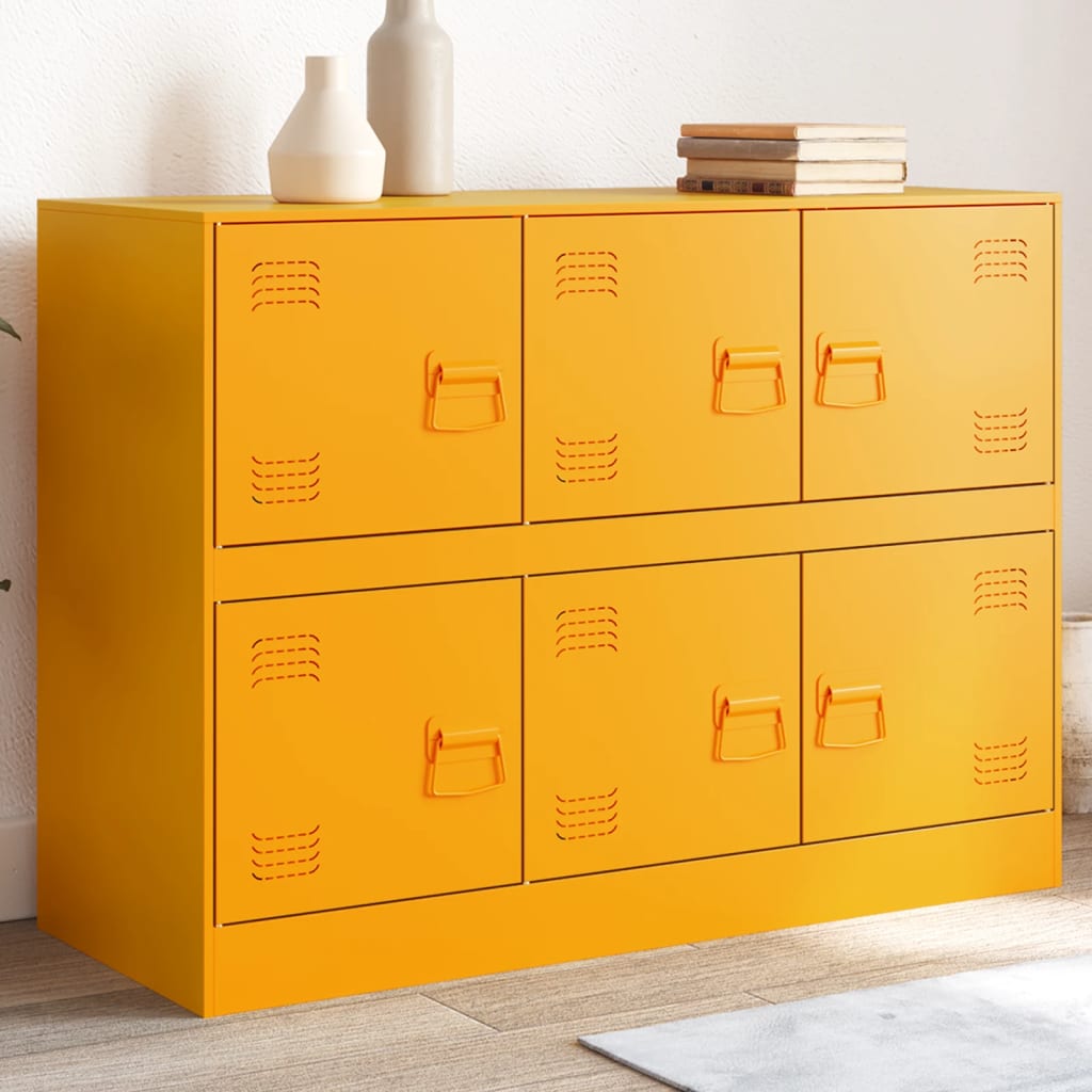Sideboard Mustard Yellow 99x39x73 cm Steel