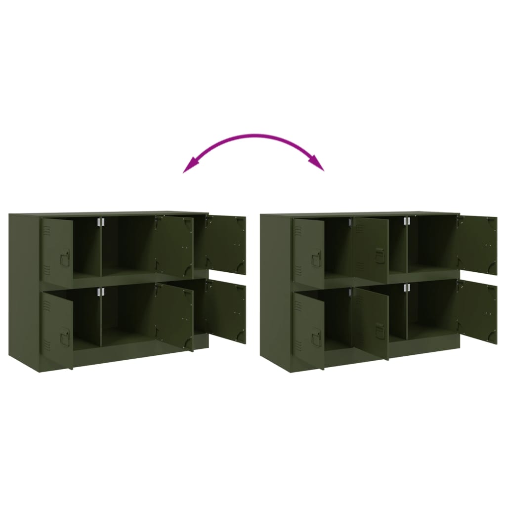 Sideboard Olive Green 99x39x73 cm Steel